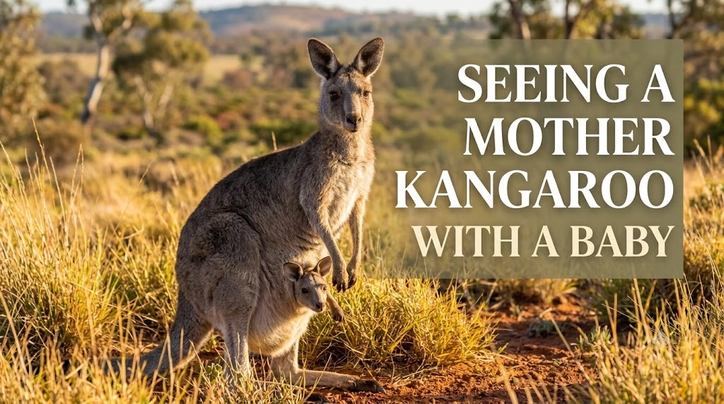 Seeing a Mother Kangaroo with a Baby